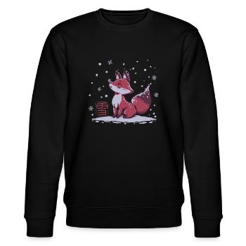 Winter-Schneefuchs - Stanley/Stella Unisex Bio-Sweatshirt CHANGER  - Schwarz - Vorne - Nik (191cm) & Marisol (170cm)
