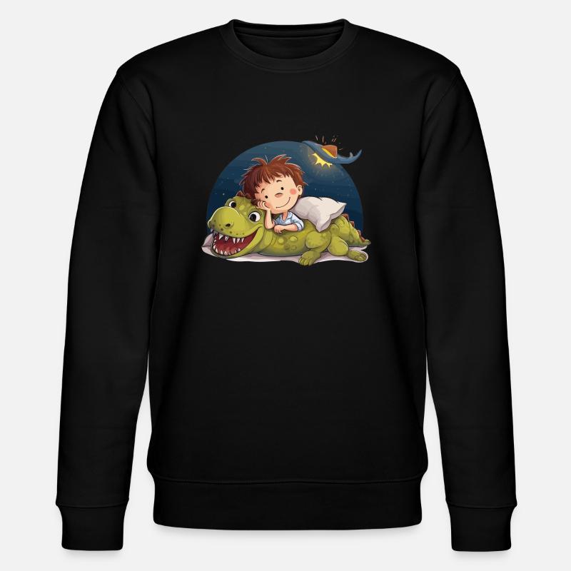 Dino Fan schläft ein - Stanley/Stella Unisex Bio-Sweatshirt CHANGER - Schwarz