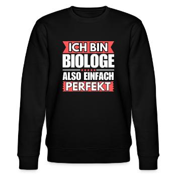 Einfach ein Perfekter Biologe - Stanley/Stella Unisex Bio-Sweatshirt CHANGER  - Schwarz - Vorne - Nik (191cm) & Marisol (170cm)