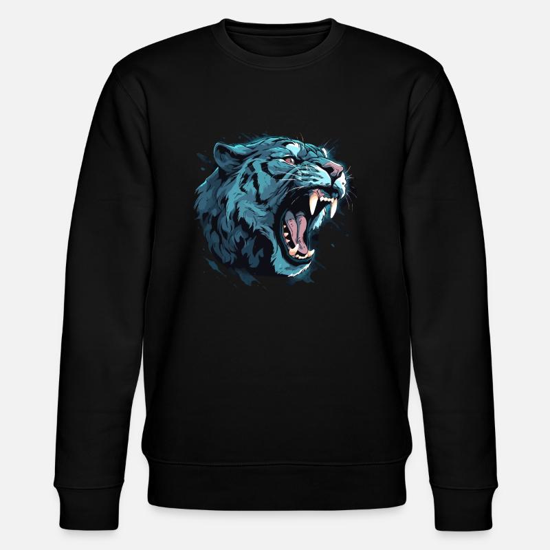 Säbelzahntiger - Sabertooth v2 - Stanley/Stella Unisex Bio-Sweatshirt CHANGER  - Schwarz