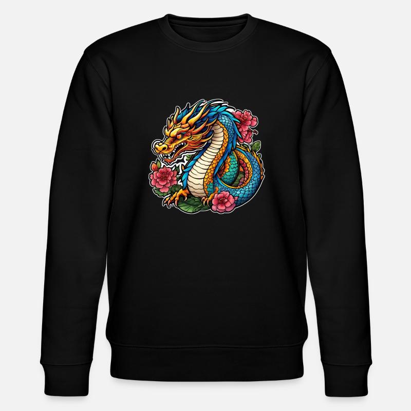 Asiatischer Drache - Japan - Chinesisch - Stanley/Stella Unisex Bio-Sweatshirt CHANGER  - Schwarz