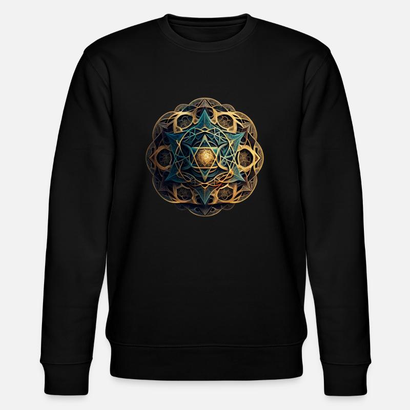Strahlenmandala - Stanley/Stella Unisex Bio-Sweatshirt CHANGER  - Schwarz