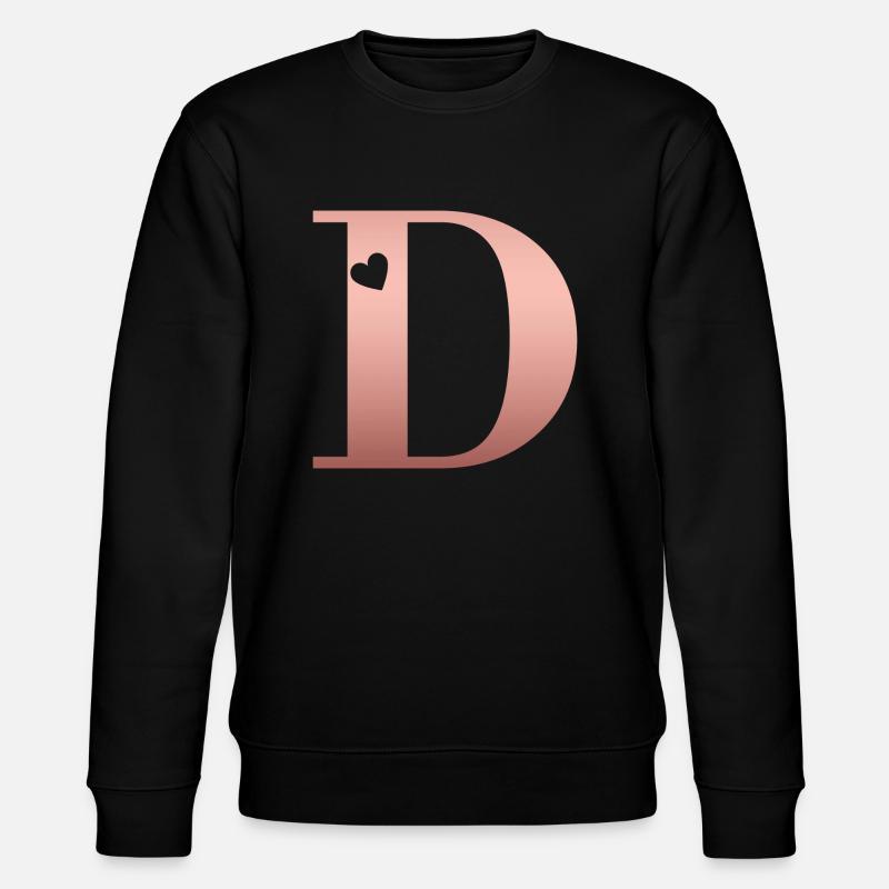letter D rose gold - Stanley/Stella CHANGER Unisex Organic Sweatshirt - black