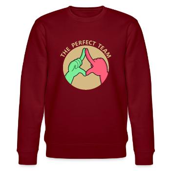 THE BEST TEAM - Stanley/Stella CHANGER Unisex Organic Sweatshirt - burgundy - Front - Nik (191cm) & Marisol (170cm)