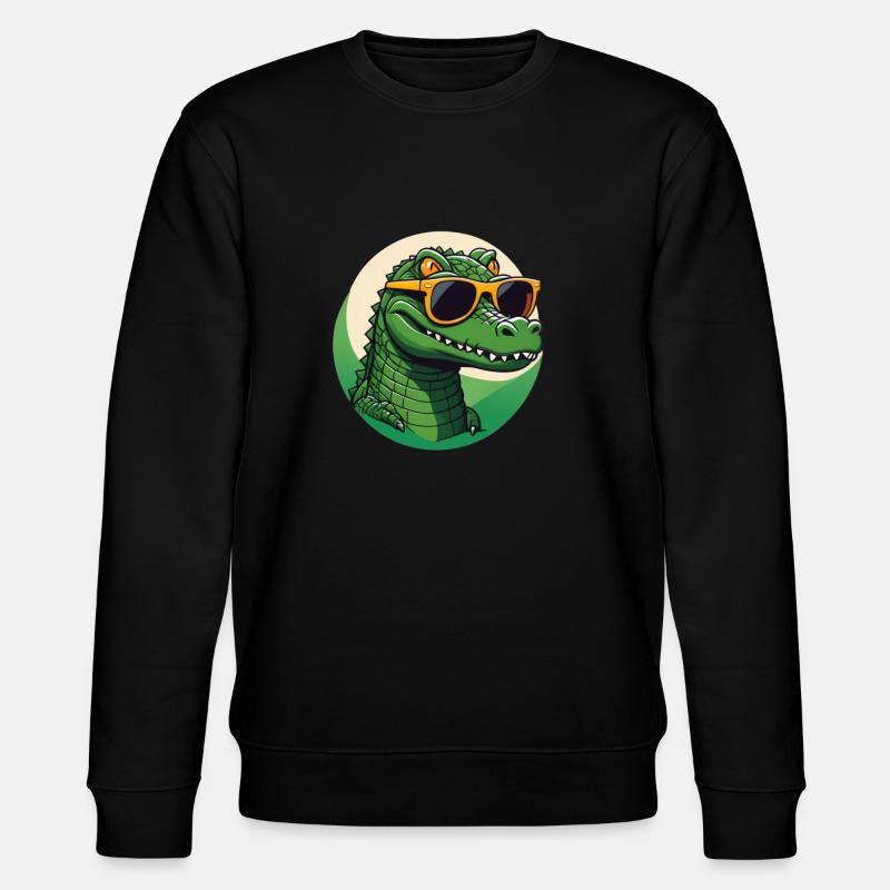 Cooles Krokodil - Stanley/Stella Unisex Bio-Sweatshirt CHANGER  - Schwarz