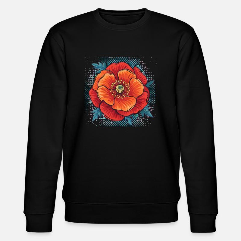 klatschmohn,mohn,blume - Stanley/Stella Unisex Bio-Sweatshirt CHANGER  - Schwarz