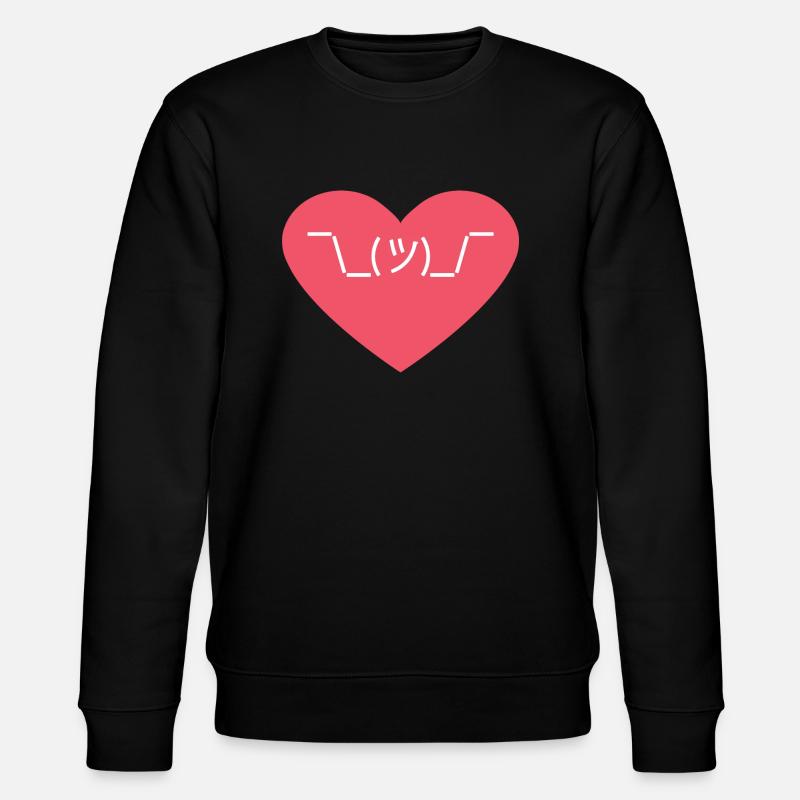 shrug emoji herz - Stanley/Stella Unisex Bio-Sweatshirt CHANGER  - Schwarz