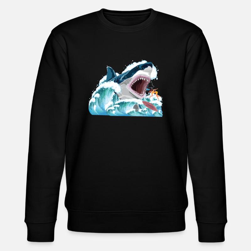 Megalodon attacks! - Stanley/Stella CHANGER Unisex Organic Sweatshirt - black