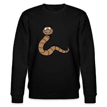 Wurm lustig - Stanley/Stella Unisex Bio-Sweatshirt CHANGER  - Schwarz - Vorne - Nik (191cm) & Marisol (170cm)