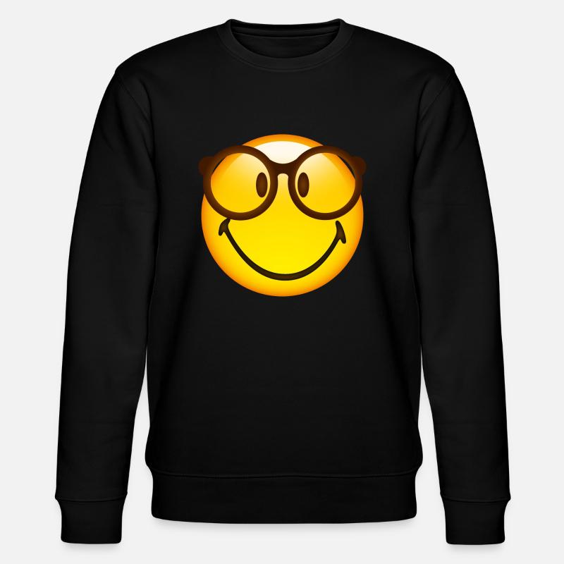 Smiley Glossy Nerd - Stanley/Stella CHANGER Unisex Organic Sweatshirt - black