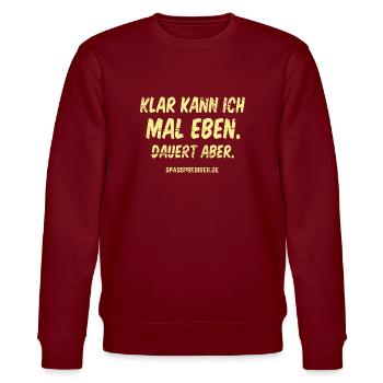 Mal eben - Stanley/Stella Unisex Bio-Sweatshirt CHANGER  - Burgunderrot - Vorne - Nik (191cm) & Marisol (170cm)