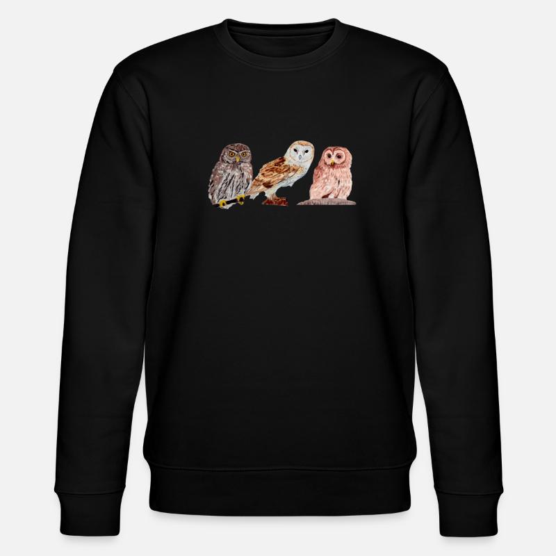Trio von Eulen - Stanley/Stella Unisex Bio-Sweatshirt CHANGER  - Schwarz