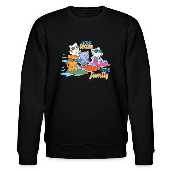 team family cat surfing department head mother - Stanley/Stella CHANGER Unisex Organic Sweatshirt - black - Front - Nik (191cm) & Marisol (170cm)