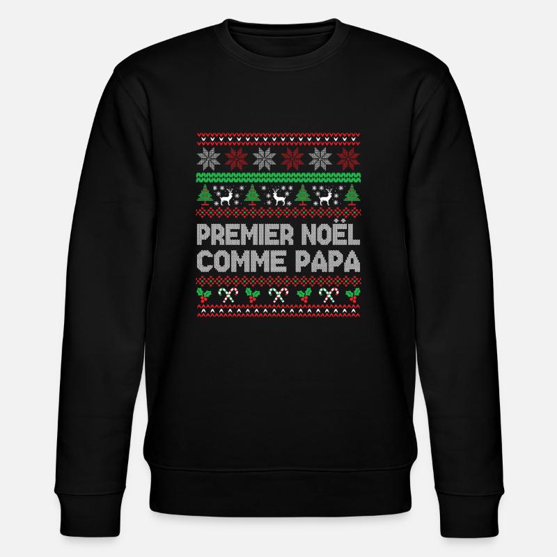 Premier Noël Comme Papa - Sweat bio CHANGER Stanley/Stella Unisexe - noir