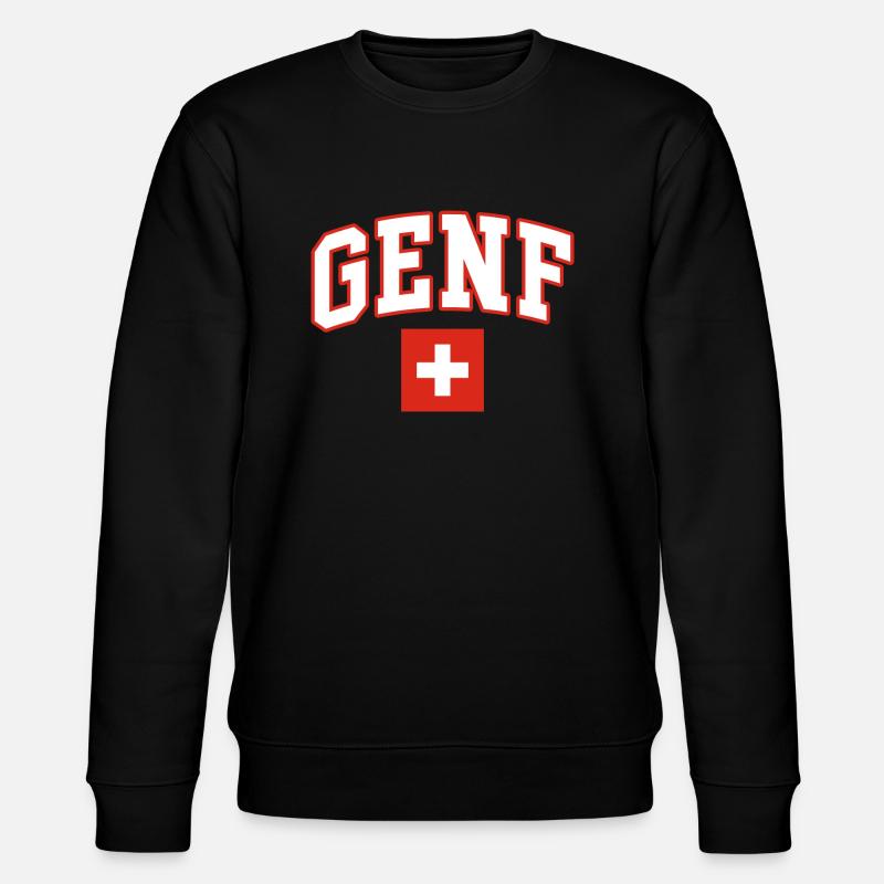 Genf schweiz flagge - Stanley/Stella Unisex Bio-Sweatshirt CHANGER  - Schwarz