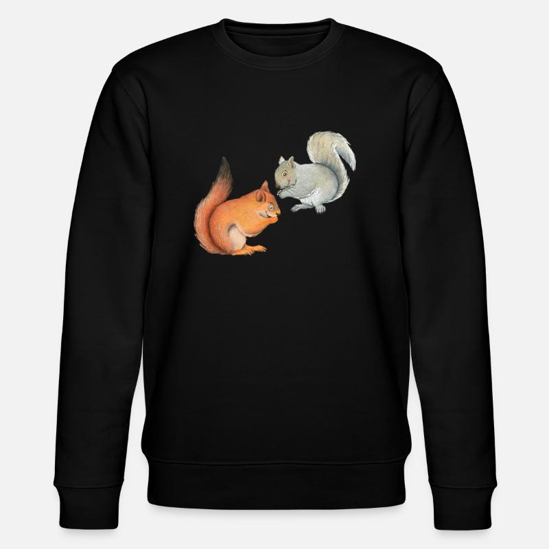 Lustige Hörnchen - Stanley/Stella Unisex Bio-Sweatshirt CHANGER  - Schwarz