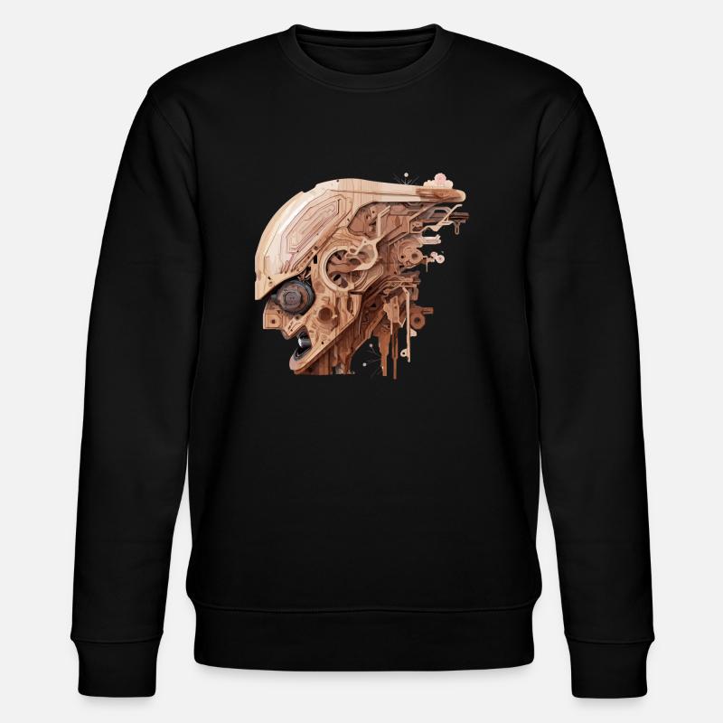 Wood cyber style - Stanley/Stella Unisex Bio-Sweatshirt CHANGER  - Schwarz