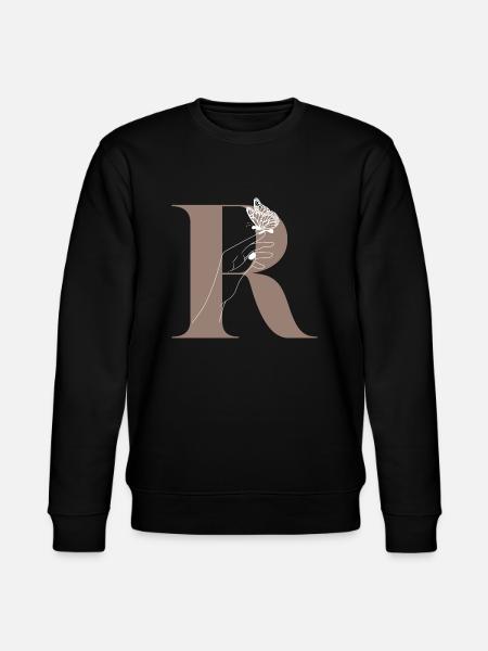 Letter R Magic butterfly - Stanley/Stella CHANGER Unisex Organic Sweatshirt - black