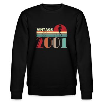 Vintage 2001 Anniversaire rétro sunset design - Sweat bio CHANGER Stanley/Stella Unisexe - noir - Devant - Nik (191cm) & Marisol (170cm)