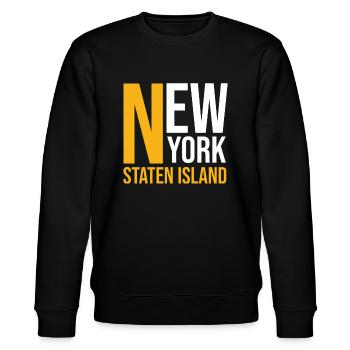 New York Staten Island Fischerhut Souvenir - Stanley/Stella Unisex Bio-Sweatshirt CHANGER  - Schwarz - Vorne - Nik (191cm) & Marisol (170cm)