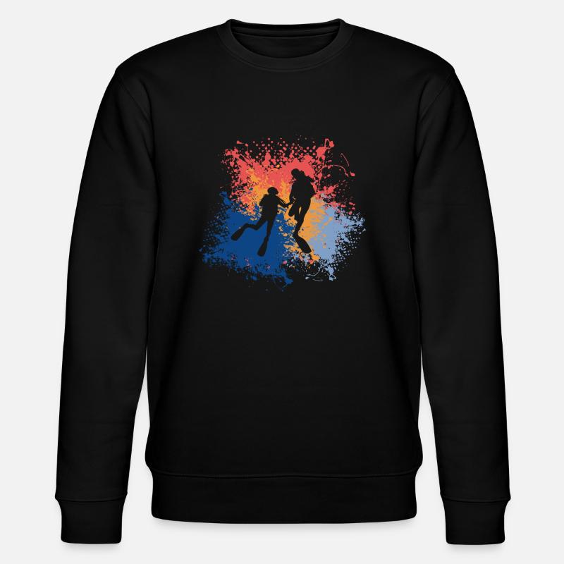 Diver Diving Scuba Retro - Stanley/Stella CHANGER Unisex Organic Sweatshirt - black