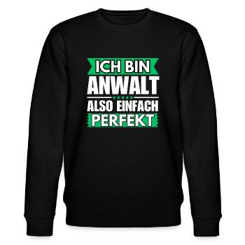 Einfach ein Perfekter Anwalt - Stanley/Stella Unisex Bio-Sweatshirt CHANGER  - Schwarz - Vorne - Nik (191cm) & Marisol (170cm)