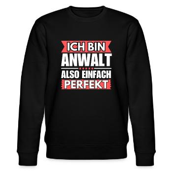 Einfach ein Perfekter Anwalt - Stanley/Stella Unisex Bio-Sweatshirt CHANGER  - Schwarz - Vorne - Nik (191cm) & Marisol (170cm)