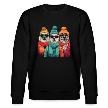 Pull de Noël moche - Sweat bio CHANGER Stanley/Stella Unisexe - noir - Devant - Nik (191cm) & Marisol (170cm)