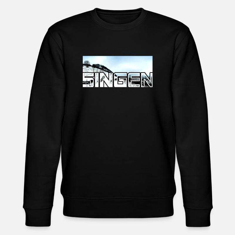 Singen Schnee überlappend modern Januar - Stanley/Stella Unisex Bio-Sweatshirt CHANGER  - Schwarz