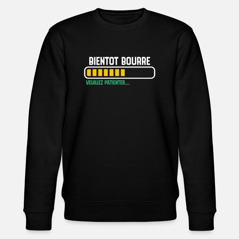 Bald betrunken, bitte warten... - Stanley/Stella Unisex Bio-Sweatshirt CHANGER  - Schwarz