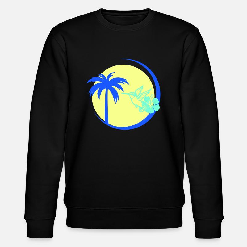 Palmier Colibri Hibiscus - Sweat bio CHANGER Stanley/Stella Unisexe - noir