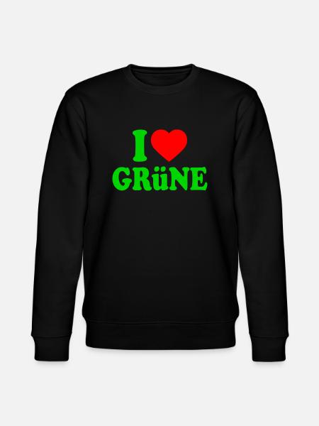 I love green - Stanley/Stella CHANGER Unisex Organic Sweatshirt - black