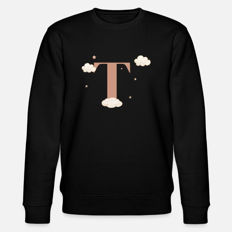 Lettre t nuages étoiles - Sweat bio CHANGER Stanley/Stella Unisexe - noir