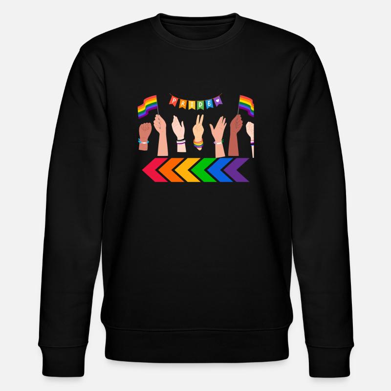 Pride Finger - Stanley/Stella Unisex Bio-Sweatshirt CHANGER  - Schwarz