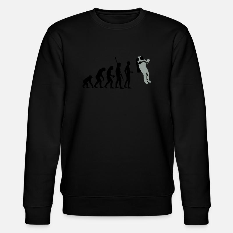 evolution_astronaut_2c - Stanley/Stella Unisex Bio-Sweatshirt CHANGER  - Schwarz