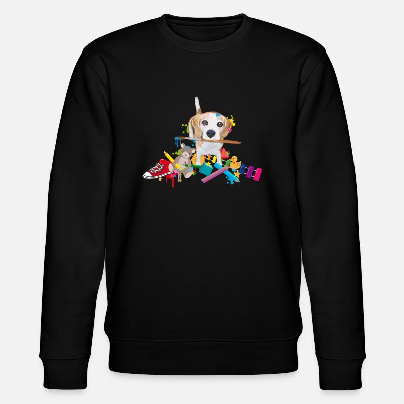 un beagle avec un pinceau - Sweat bio CHANGER Stanley/Stella Unisexe - noir