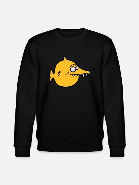 thick round funny comic fish - Stanley/Stella CHANGER Unisex Organic Sweatshirt - black
