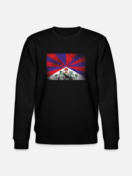 Tibet flag - grunge brush - Stanley/Stella CHANGER Unisex Organic Sweatshirt - black