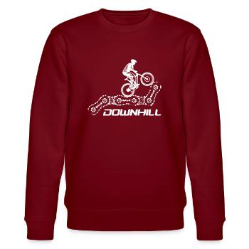 Downhill - Stanley/Stella CHANGER Unisex Organic Sweatshirt - burgundy - Front - Nik (191cm) & Marisol (170cm)