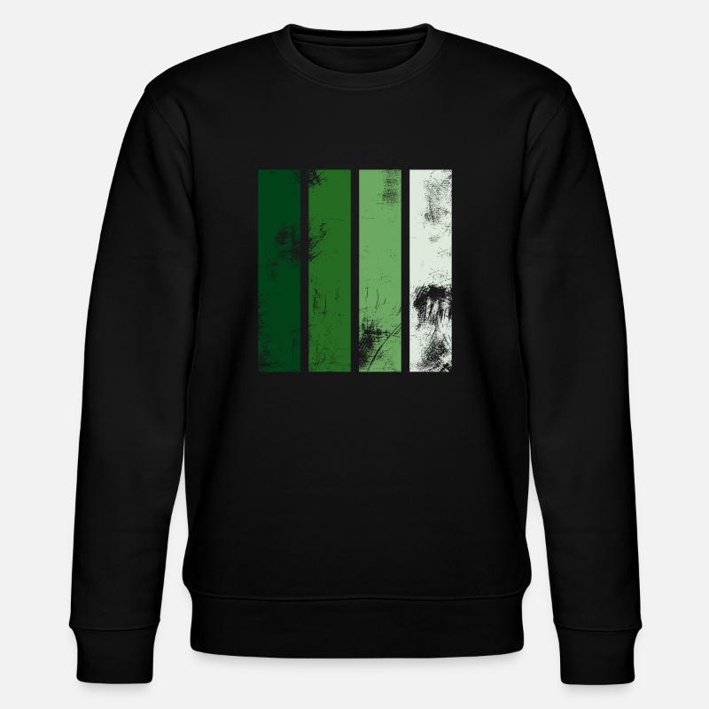 Rayures rétro vertes - Sweat bio CHANGER Stanley/Stella Unisexe - noir