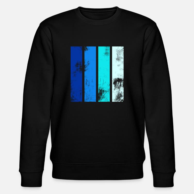 Rayures rétro bleu - Sweat bio CHANGER Stanley/Stella Unisexe - noir