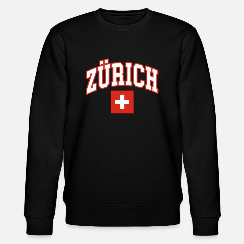 Zürich schweiz flagge - Stanley/Stella Unisex Bio-Sweatshirt CHANGER - Schwarz