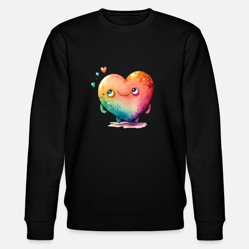 Süßes Herz - Stanley/Stella Unisex Bio-Sweatshirt CHANGER  - Schwarz