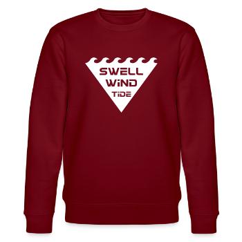 Surfing Surfboard Surfer Geschenkidee - Stanley/Stella Unisex Bio-Sweatshirt CHANGER  - Burgunderrot - Vorne - Nik (191cm) & Marisol (170cm)