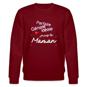 Maman parfaite idéale géniale cadeau - Sweat bio CHANGER Stanley/Stella Unisexe - bordeaux - Devant - Nik (191cm) & Marisol (170cm)