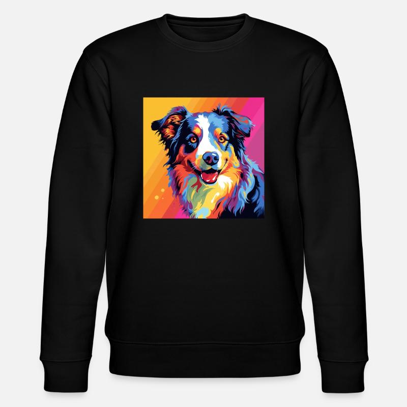 Australian Shepherd Pop Art - Stanley/Stella Unisex Bio-Sweatshirt CHANGER  - Schwarz
