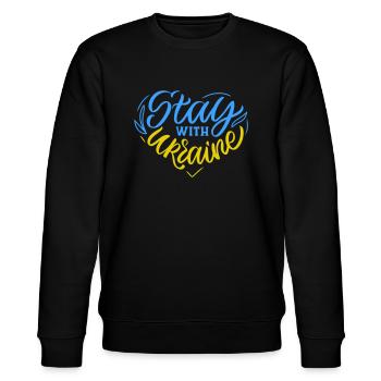 Valeewear - Solidarité avec l’Ukraine - Sweat bio CHANGER Stanley/Stella Unisexe - noir - Devant - Nik (191cm) & Marisol (170cm)