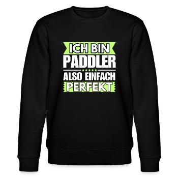 Einfach ein Perfekter Paddler - Stanley/Stella Unisex Bio-Sweatshirt CHANGER  - Schwarz - Vorne - Nik (191cm) & Marisol (170cm)