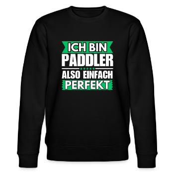 Einfach ein Perfekter Paddler - Stanley/Stella Unisex Bio-Sweatshirt CHANGER  - Schwarz - Vorne - Nik (191cm) & Marisol (170cm)