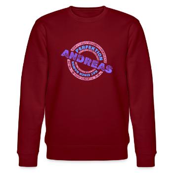 Andreas Andreas - Stanley/Stella CHANGER Unisex Organic Sweatshirt - burgundy - Front - Nik (191cm) & Marisol (170cm)